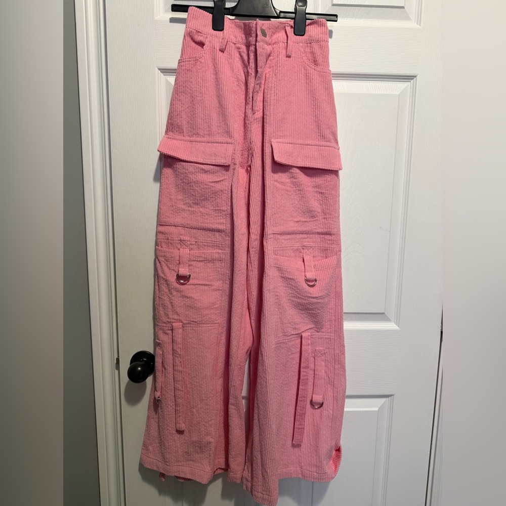 Sorella Pink Wide Leg Cargo Pants